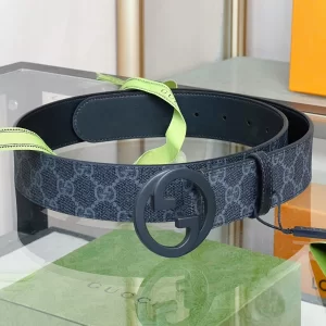 Gucci Blondie Belt Black GG Canvas 40MM