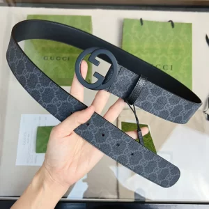 Gucci Blondie Belt Black GG Canvas 40MM