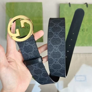 Gucci Blondie Belt Black GG Canvas 40MM