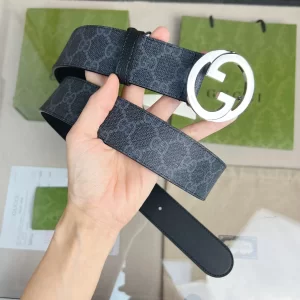 Gucci Blondie Belt Black GG Canvas 40MM