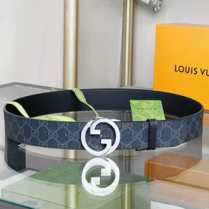 Gucci Blondie Belt Black GG Canvas 40MM
