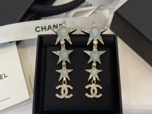 Chanel Crystals CC Multi Star Earrings