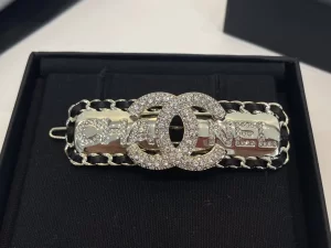 Chanel Crystal CC Gold Hair Clip