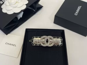 Chanel Crystal CC Gold Hair Clip