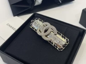 Chanel Crystal CC Gold Hair Clip