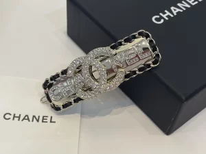 Chanel Crystal CC Gold Hair Clip