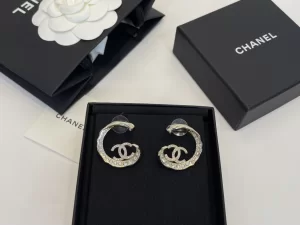 Chanel Crystals CC Moon Earrings