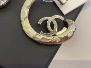 Chanel Crystals CC Moon Earrings