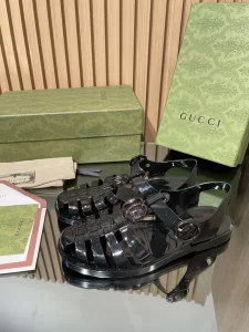 Gucci GG Rubber Flat Sandal Black