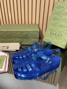 Gucci GG Rubber Flat Sandal Blue