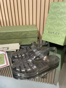 Gucci GG Rubber Flat Sandal Gray