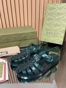 Gucci GG Rubber Flat Sandal Green