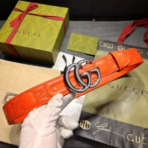 Gucci GG Marmont Leather Belt Orange 40MM