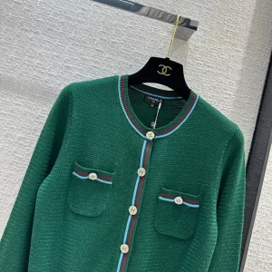 Chanel Sweater Cardigan Green