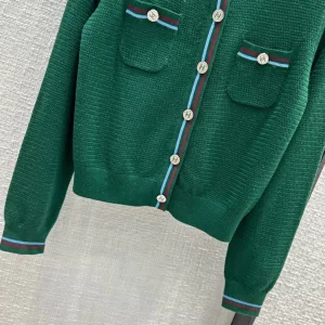 Chanel Sweater Cardigan Green
