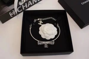 Chanel Crystal CC Bow Choker Necklace