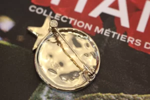 Chanel Gold CC Round Star Brooch