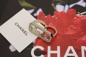 Chanel Monogram Logo Crystal Rings