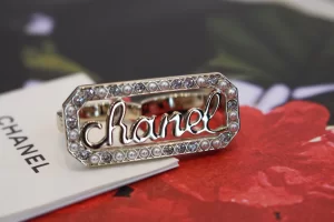 Chanel Monogram Logo Crystal Rings