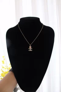 Chanel Crystal CC Logo Pendant Necklaces