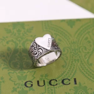 Gucci Heart Wide Band Rings