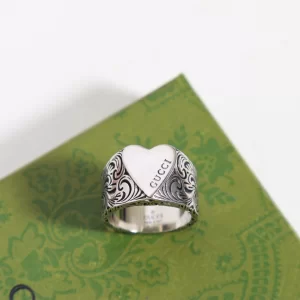 Gucci Heart Wide Band Rings