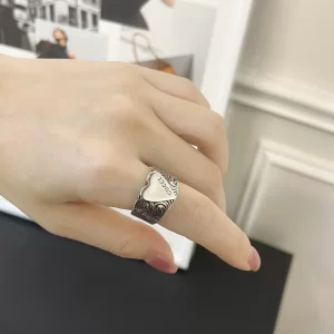 Gucci Heart Wide Band Rings