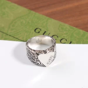 Gucci Heart Wide Band Rings