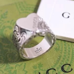 Gucci Heart Wide Band Rings