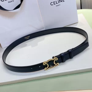 Celine Cuir Triomphe Black Calfskin Belt