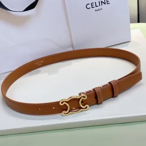 Celine Cuir Triomphe Brown Calfskin Belt