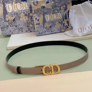 Dior 30 Montaige Beige Black Leather Belt