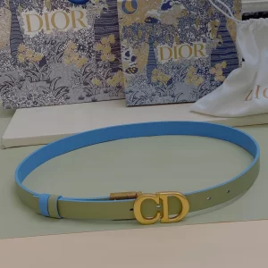 Dior 30 Montaige Green Blue Leather Belt