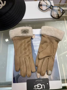 UGG Brown Faux Shearling Fur Gloves