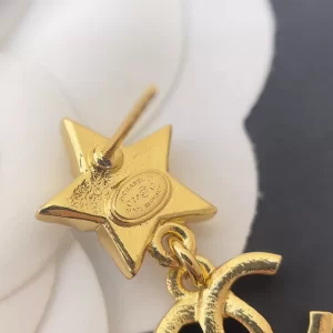 Chanel Crystal CC Pear Star Earrings