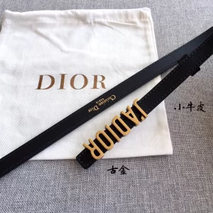 Dior D Fence Black Leather Belt 15MM
