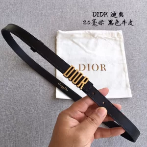 Dior D Fence Black Leather Belt 20MM