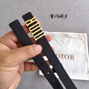 Dior D Fence Black Leather Belt 20MM