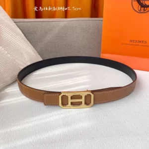 Hermes Brown Leather Belt 25MM