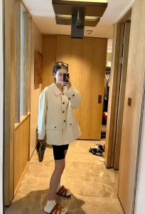 Chanel CC White Cotton Jackets