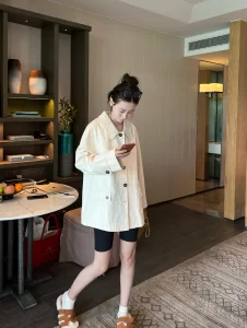 Chanel CC White Cotton Jackets