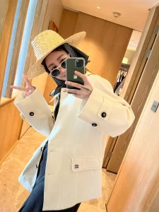 Chanel CC White Cotton Jackets