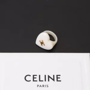 Celine Triomphe White Heart Rings