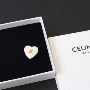 Celine Triomphe White Heart Rings