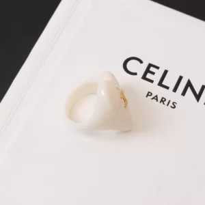Celine Triomphe White Heart Rings
