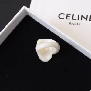 Celine Triomphe White Heart Rings