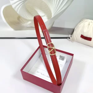 Valentino Vlogo Leather Belt Red 20MM