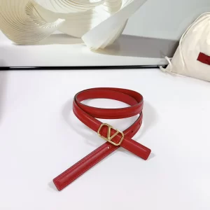 Valentino Vlogo Leather Belt Red 20MM