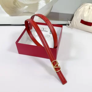 Valentino Vlogo Leather Belt Red 20MM