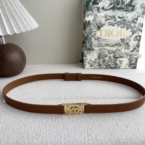 Dior D Treasure Pearls Leather Belt Brown